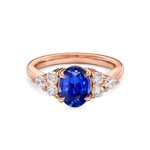 lab grown gemstone engagement ring rose gold front view