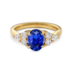 lab grown gemstone engagement ring yellow gold front view