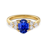 lab grown gemstone engagement ring yellow gold front view