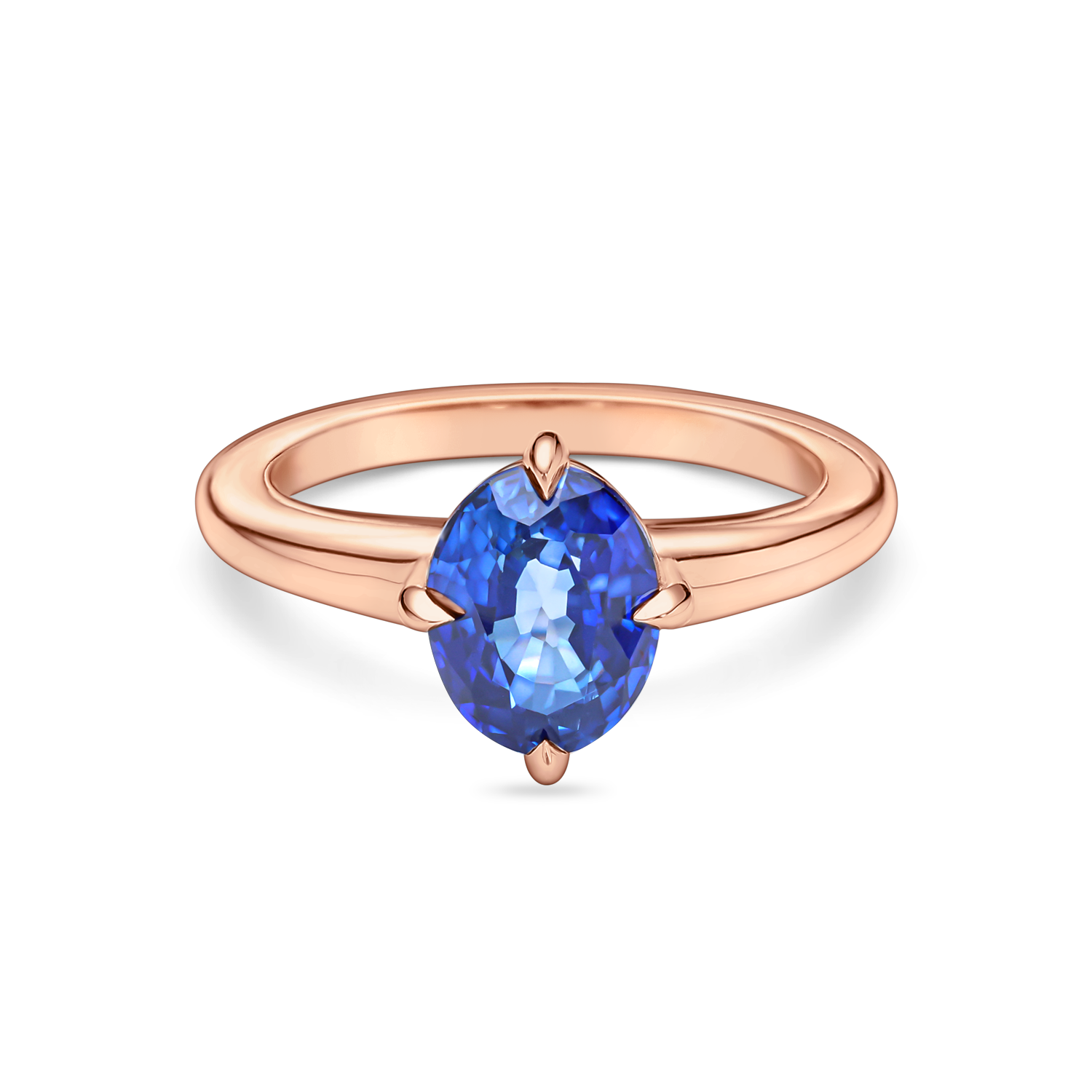 Lab grown gemstone in rose gold