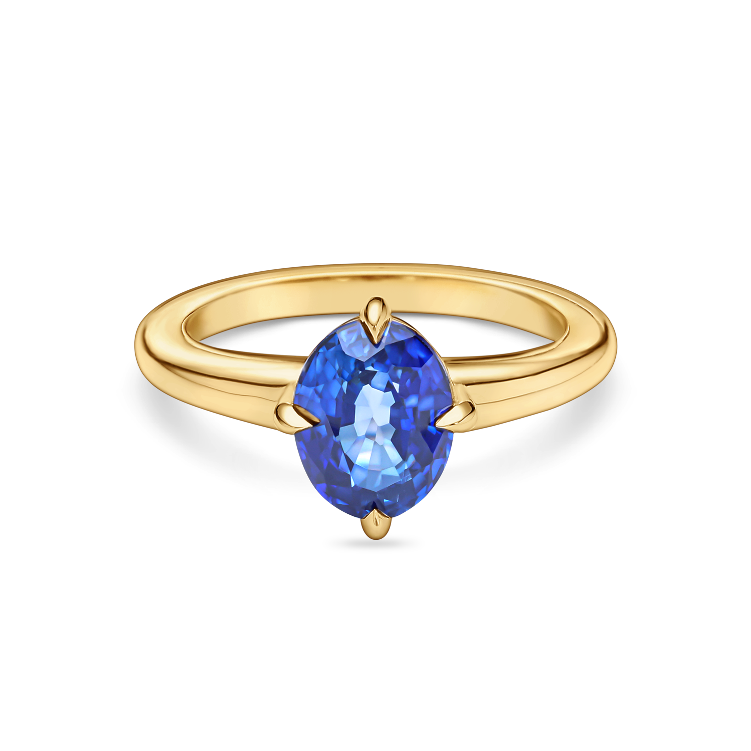 Lab grown gemstone in yellow gold
