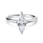 front view of marquise diamond solitaire engagement ring in platinum. 2.5 carat