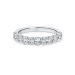 picture oval half set eternity band in platinum. Also works as a wedding band