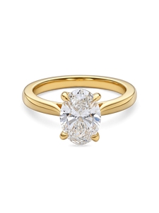 Oval Solitaire Engagement Ring – Lab Grown Diamond, Cathedral Setting