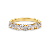 half set pear lab grown diamond eternity band/ wedding ring yellow gold