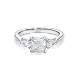 Cushion Cut Trilogy with Pear Shaped Side Diamonds