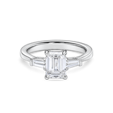 Emerald Cut Diamond Trilogy with Tapered Baguettes