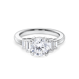Art Deco Round Diamond with Baguettes