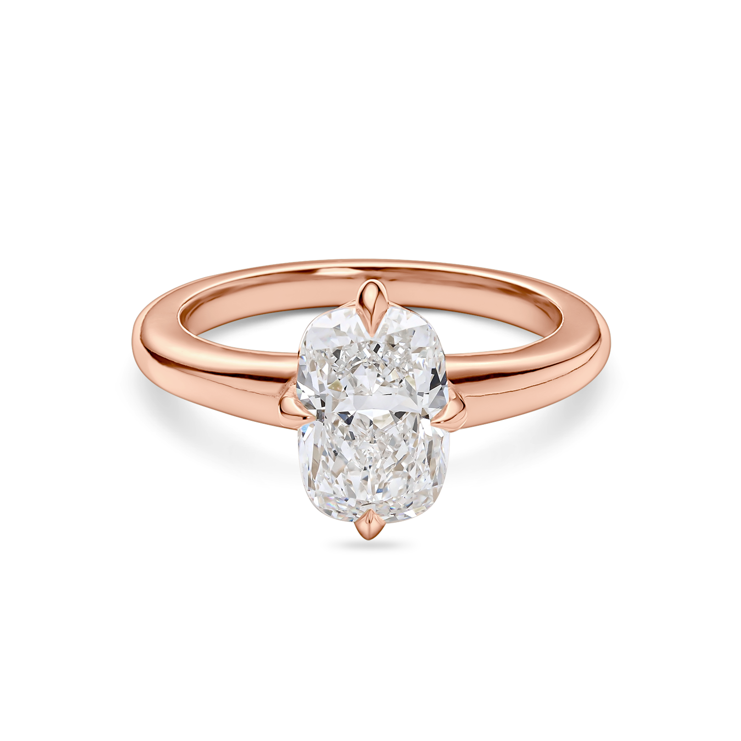 Cushion Cut Diamond Solitaire with Compass Prongs
