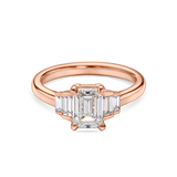 Art Deco Emerald Cut Diamond with Baguettes