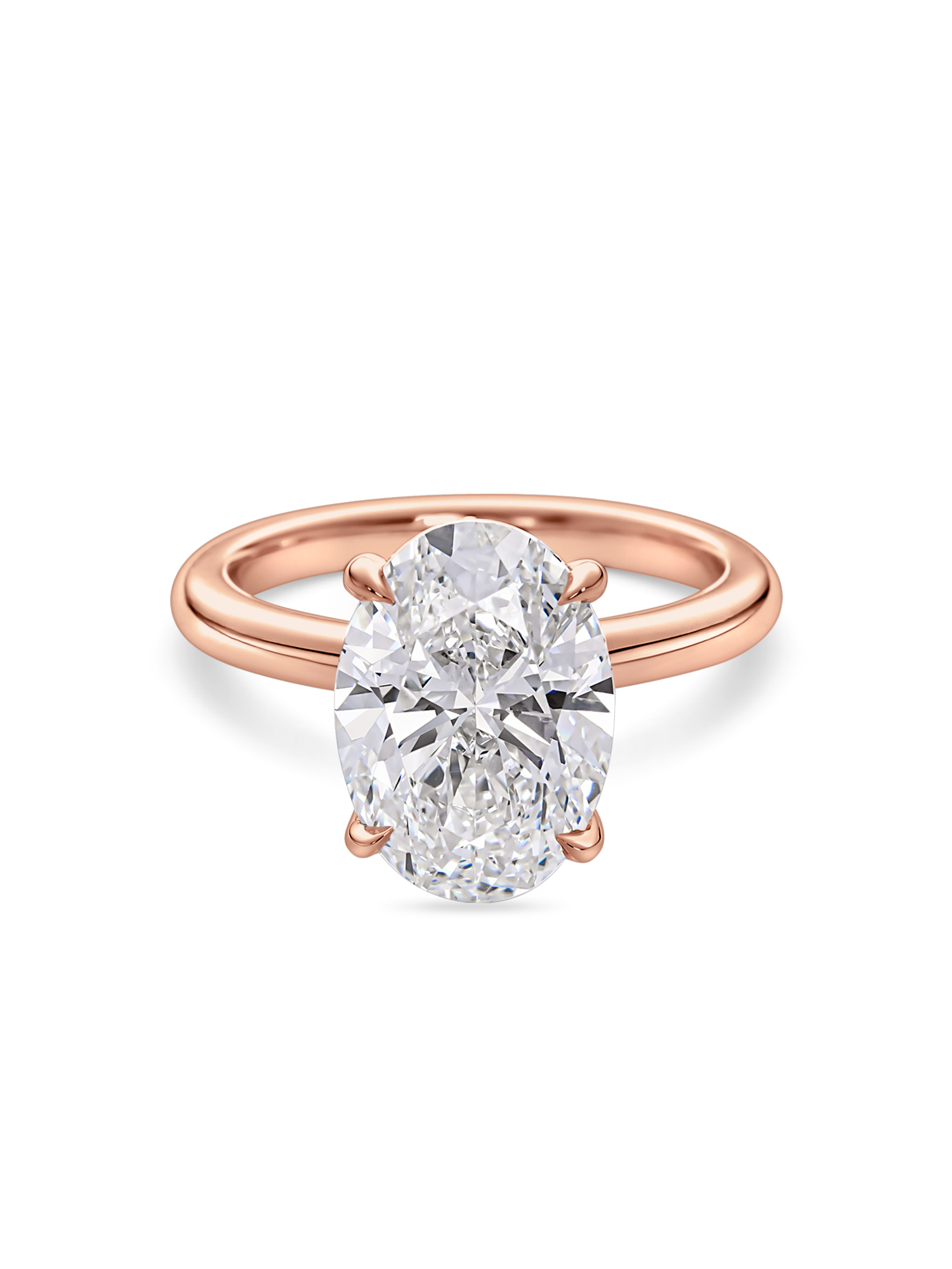 Lab Grown Oval Solitaire Engagement Ring with Hidden Halo – Faire