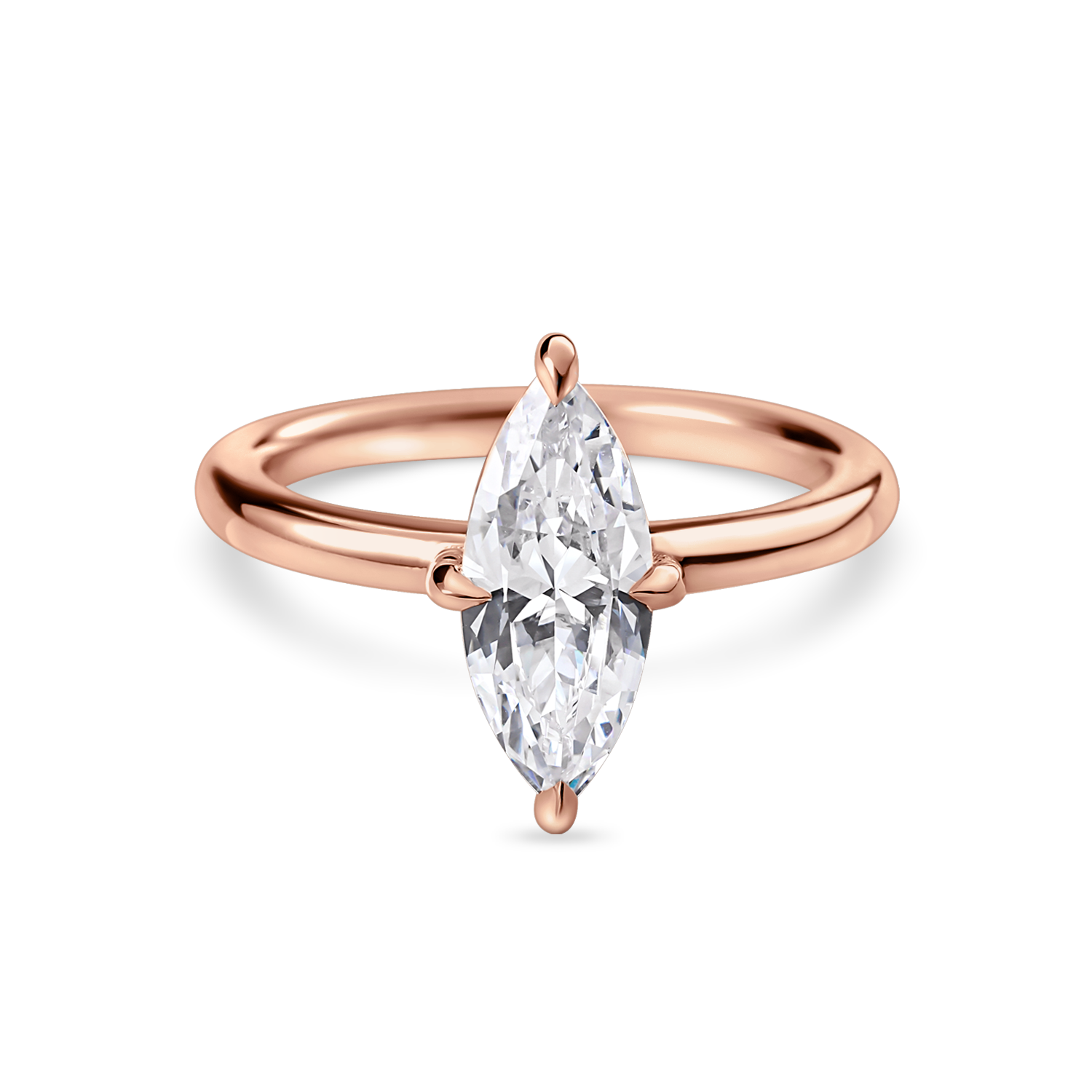 Marquise Diamond Solitaire with Compass Prongs