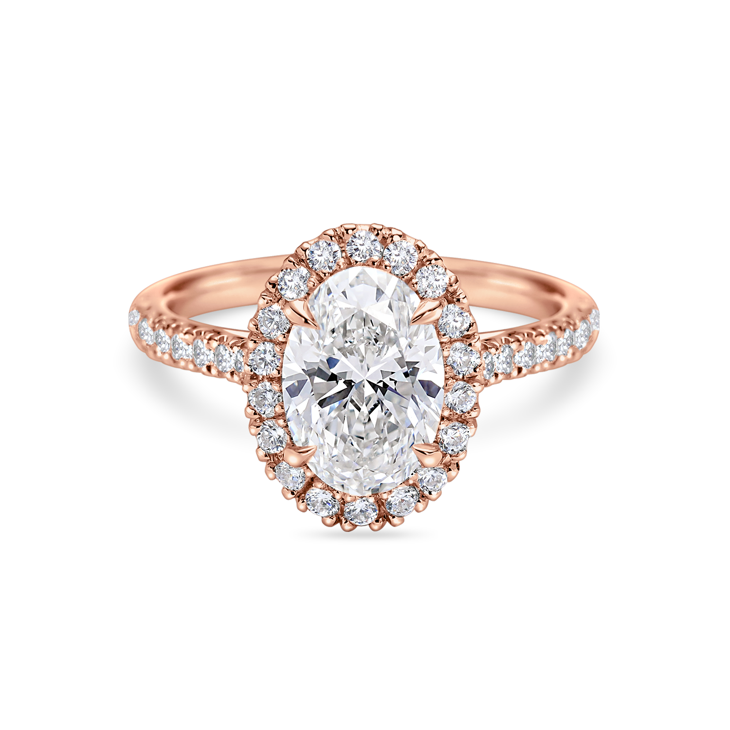 Oval Diamond Halo with Diamond Band