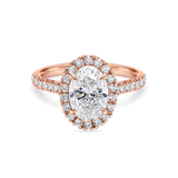 Oval Diamond Halo with Diamond Band