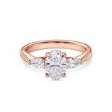 Oval Diamond Trilogy with Side Pears