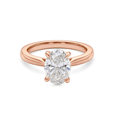 Oval Diamond Solitaire in a Cathedral Setting