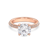 Round Solitaire with Diamond Set Band
