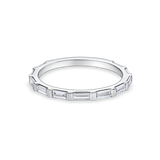 skinny baguette wedding band in platinum. made with lab grown diamonds and recycled precious metals