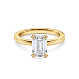 Emerald Cut Diamond Double Claw Solitaire