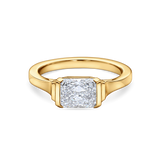 East-West Radiant Cut Diamond Solitaire