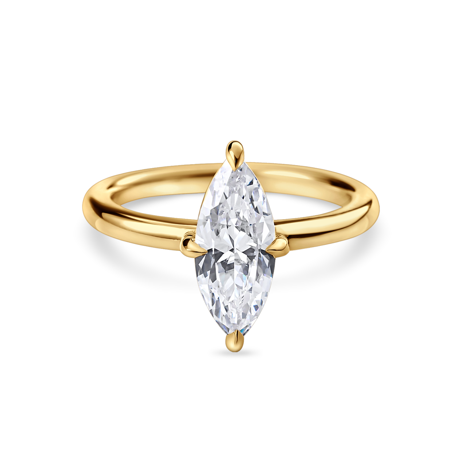 Marquise Diamond Solitaire with Compass Prongs