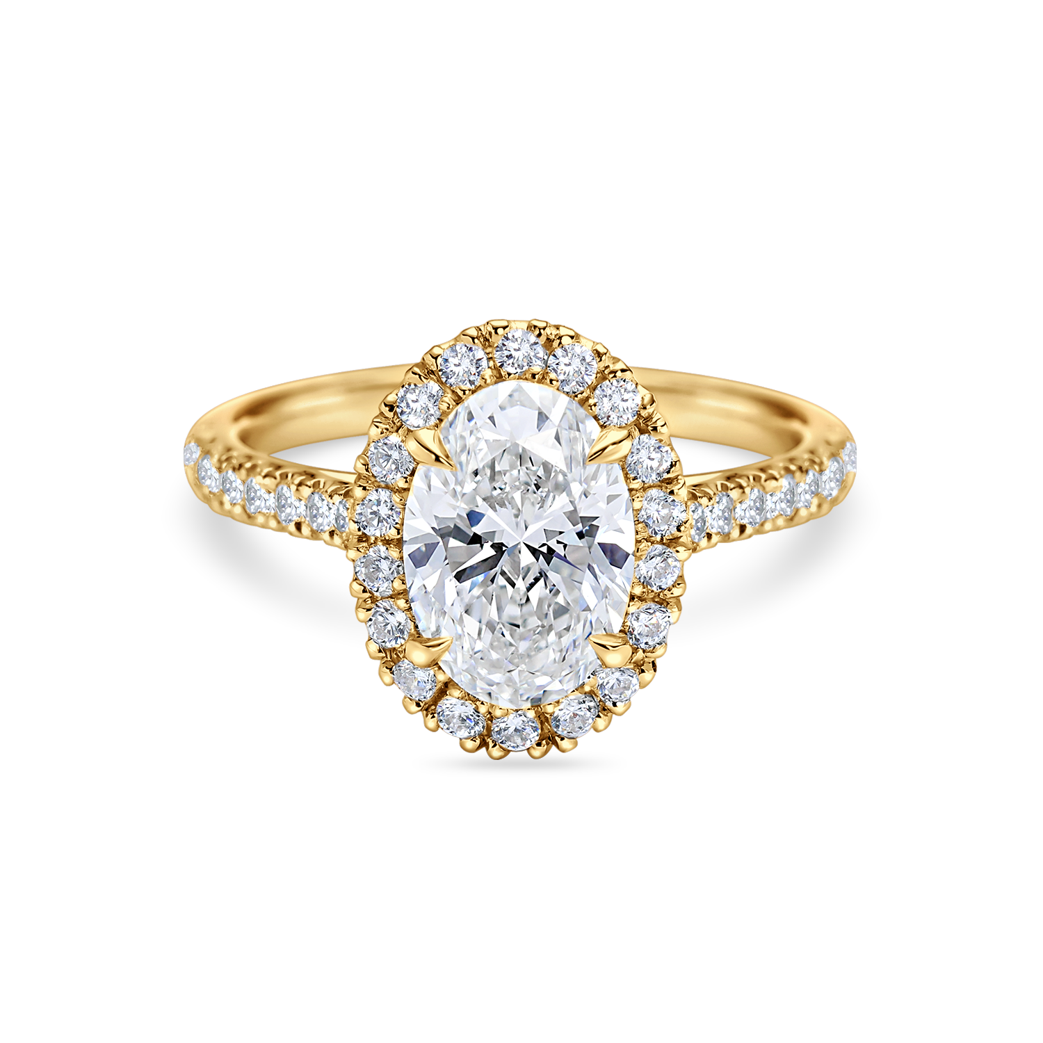 Oval Diamond Halo with Diamond Band