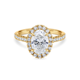 Oval Diamond Halo with Diamond Band