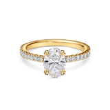 Oval Diamond Solitaire with a Diamond Band