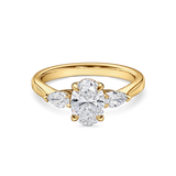 Oval Diamond Trilogy with Side Pears