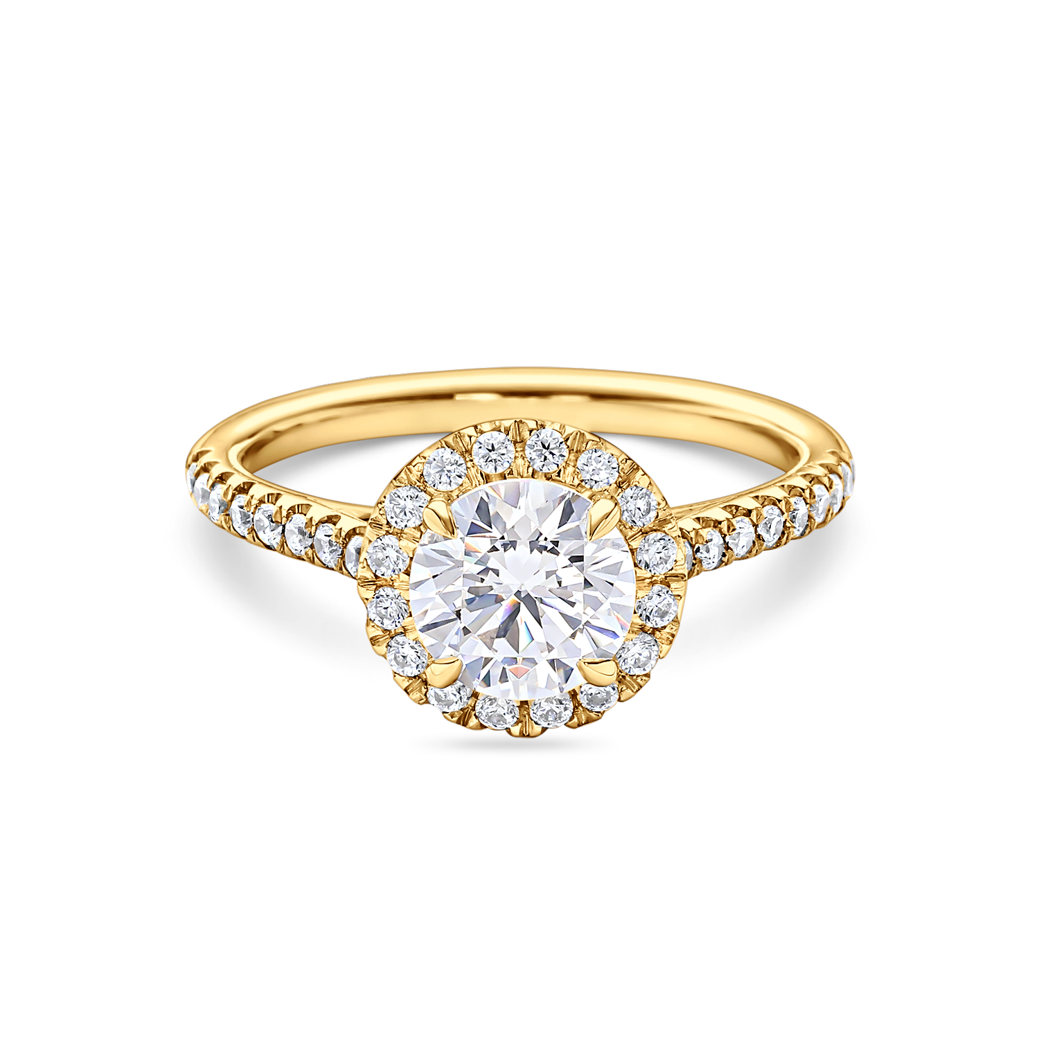 Round Halo with Diamond Band