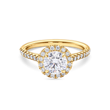 Round Halo with Diamond Band